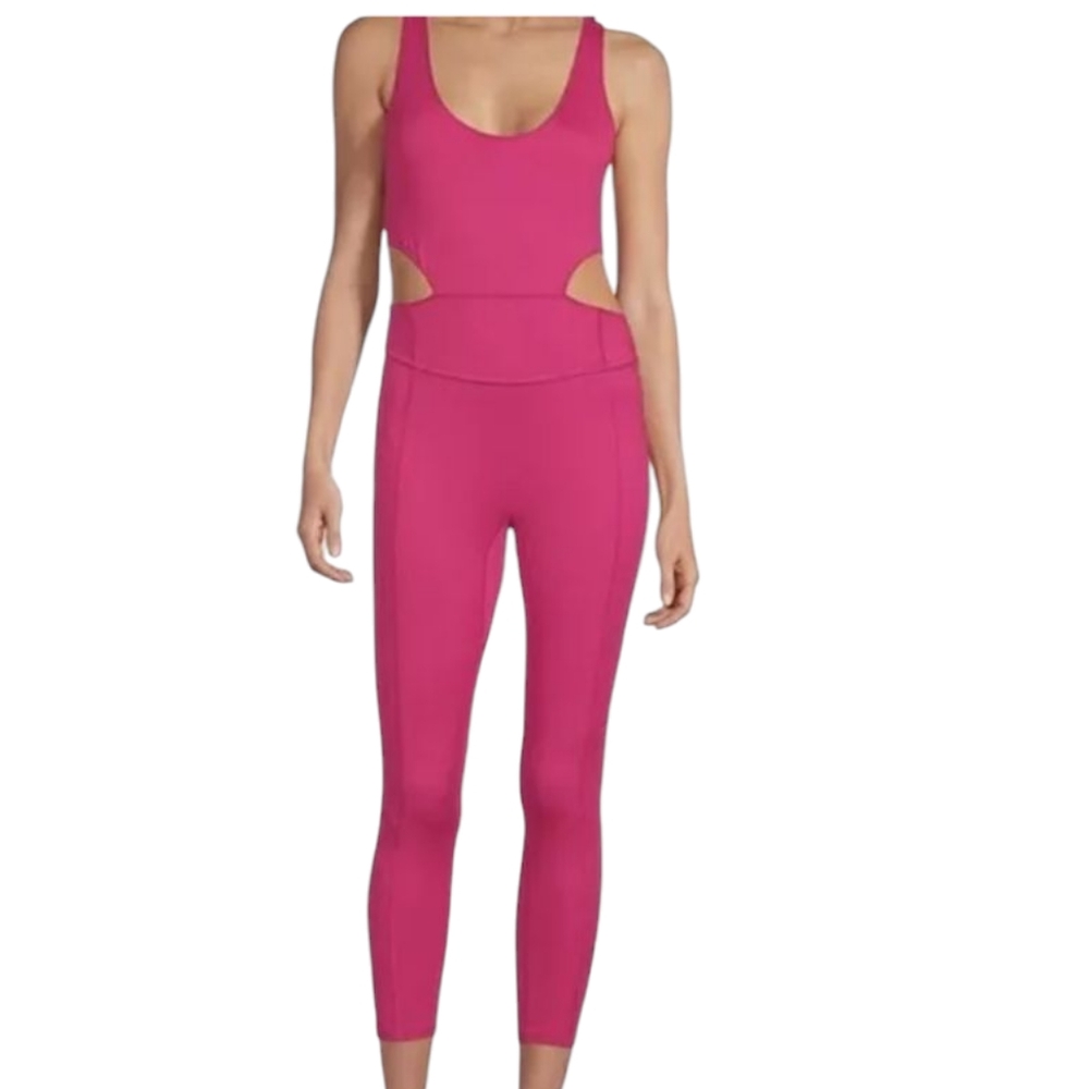 Free People Movement Back it up one piece Jumpsuit Pink ... Size Large